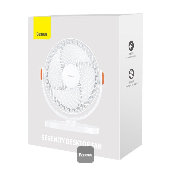 Baseus Serenity Desktop Fan Noiseless operation / Hang-and stand use / Powerful airflow / Detachable and washable White Baseus Serenity Desktop Fan Noiseless operation / Hang-and stand use / Powerful airflow / Detachable and washable White